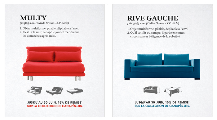 Jusqu'au 30 juin, 15% de remise sur la collection de canapés-lits
