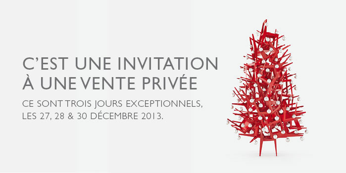 Invitation vente privée Ligne Roset les 27, 28 et 29 décembre 2012.